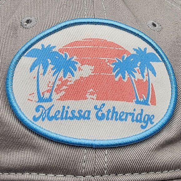 Melissa Etheridge Cruise Gray Cotton Baseball Hat With Tropical Patch Underbill - Picture 2 of 13